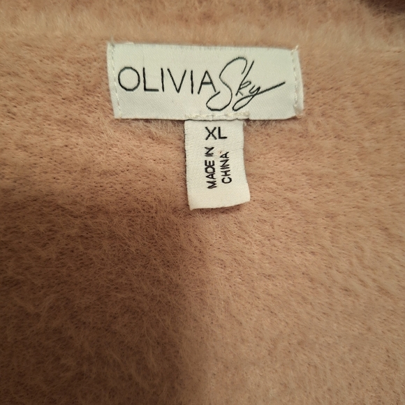 Olivia Skye Fuzzy Soft Cardigan Sweater Tie Front Ladies XL Quiet Luxury Cozy - Picture 4 of 6